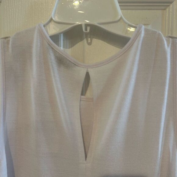 NEW BANANA REPUBLIC White layered silky hem TANK TUNIC TOP S - Picture 8 of 11